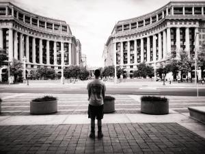  My oldest son, standing in front of the National Archives in D.C.